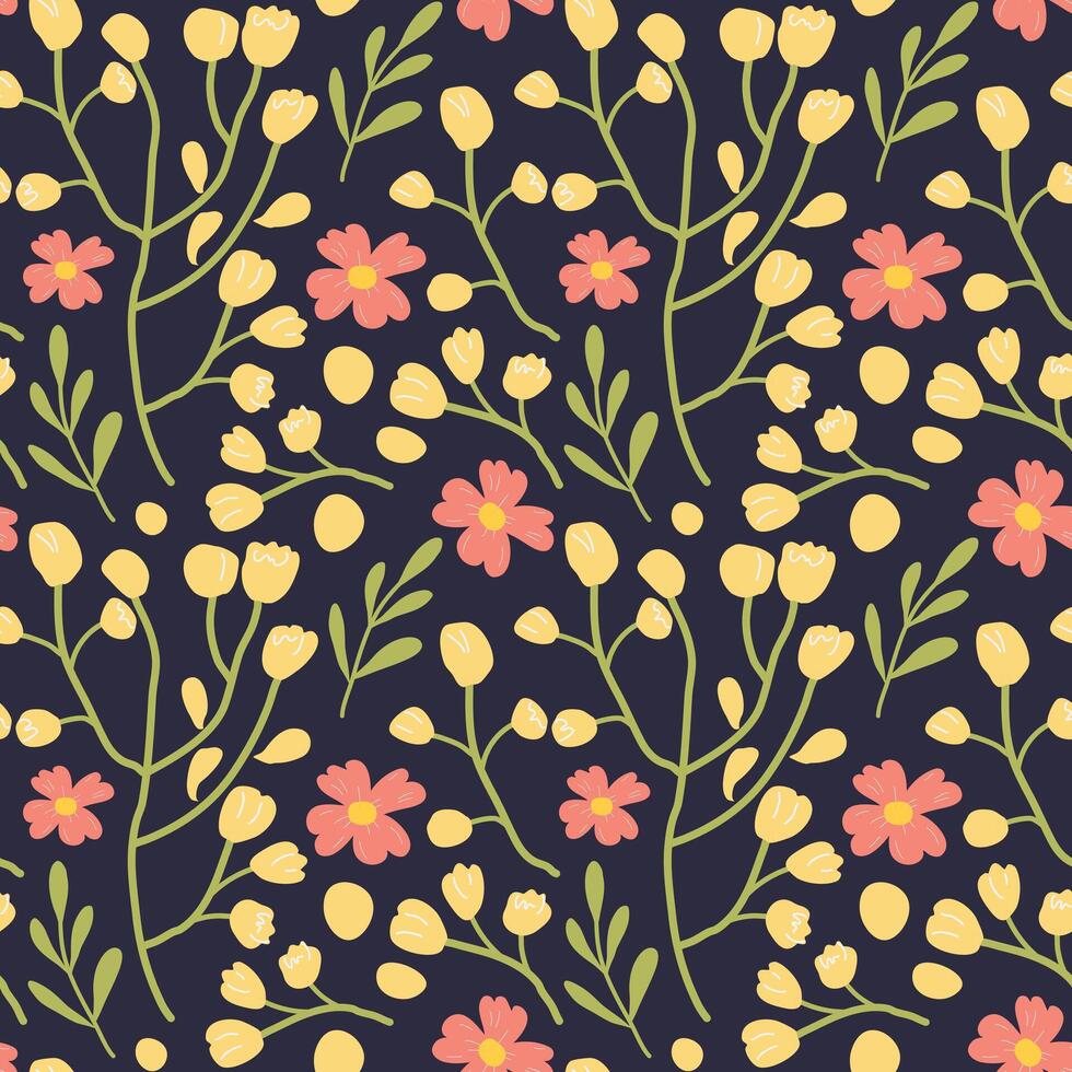 Seamless flower pattern. vector