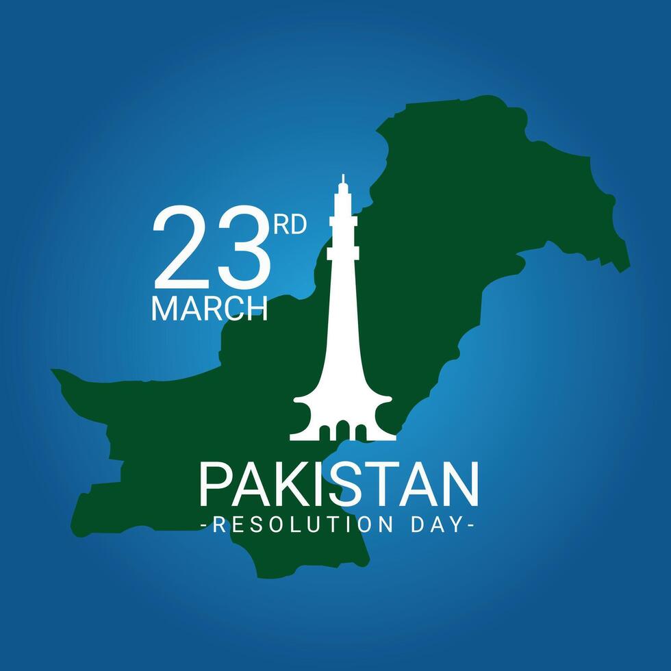 23 marzo Pakistán resolución día modelo vector