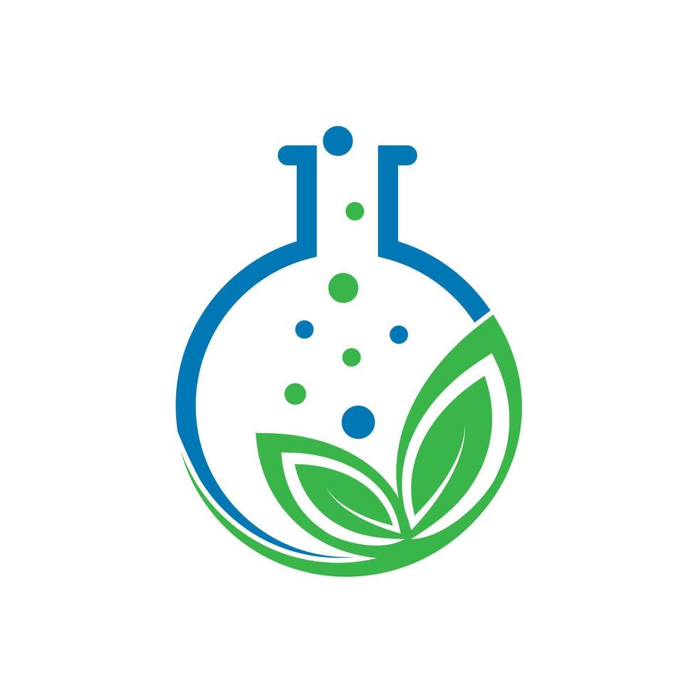 natural laboratorio hojas logo diseño modelo. vector