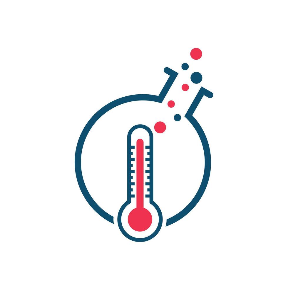 termómetro y laboratorio vector logo modelo diseño.
