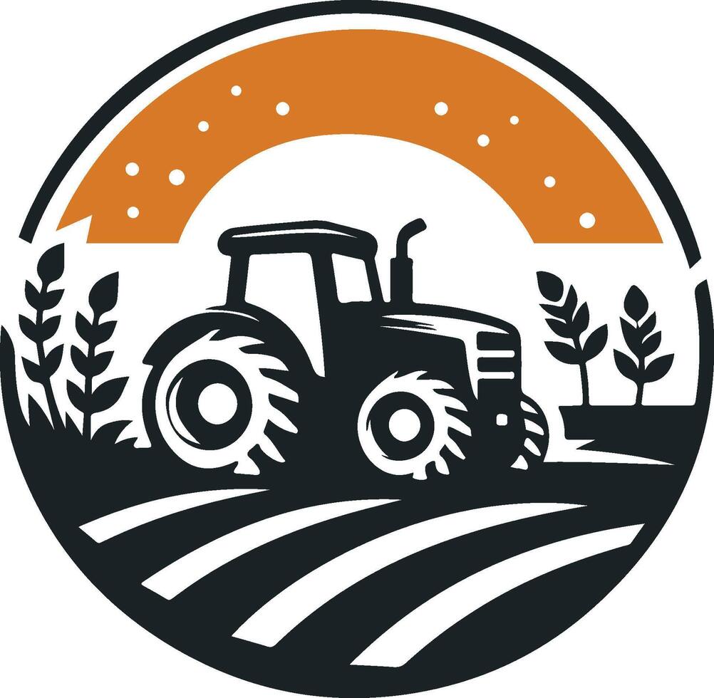 tractor agricultura logo modelo vector