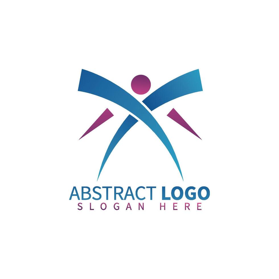 Letter x human Abstract logo template vector