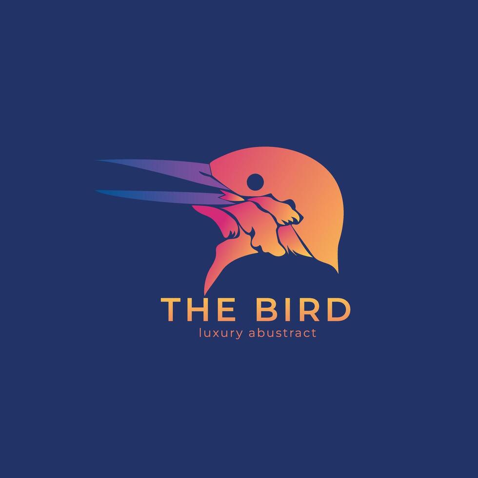 naturaleza pájaro vistoso degradado logo diseño vector