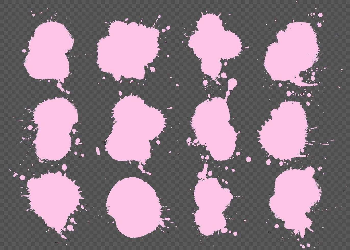 soft pink ink splash brush drop for valentine set vector
