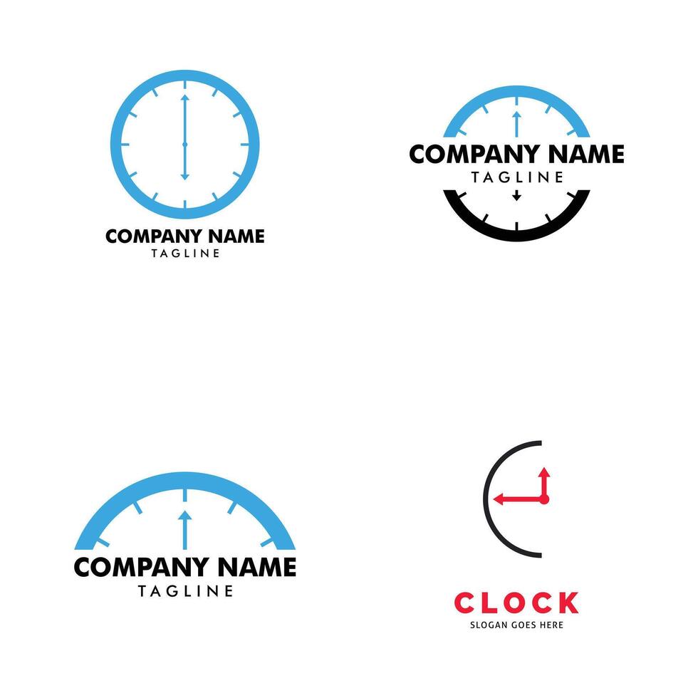 conjunto de reloj icono logo diseño modelo vector