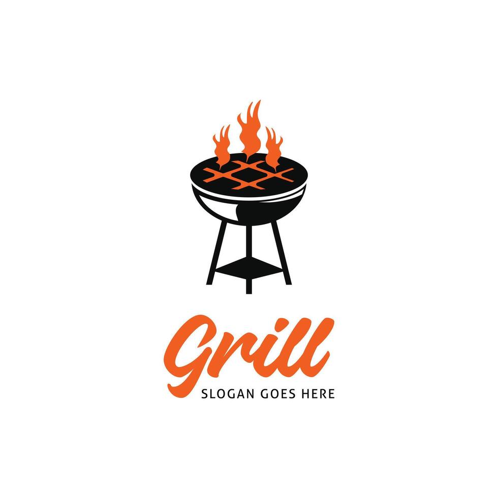 Grill Icon Logo Design Template vector