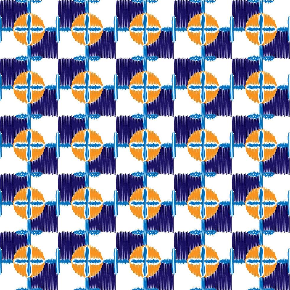 seamless Moroccan pattern for fabric in ikat embroidery style vector