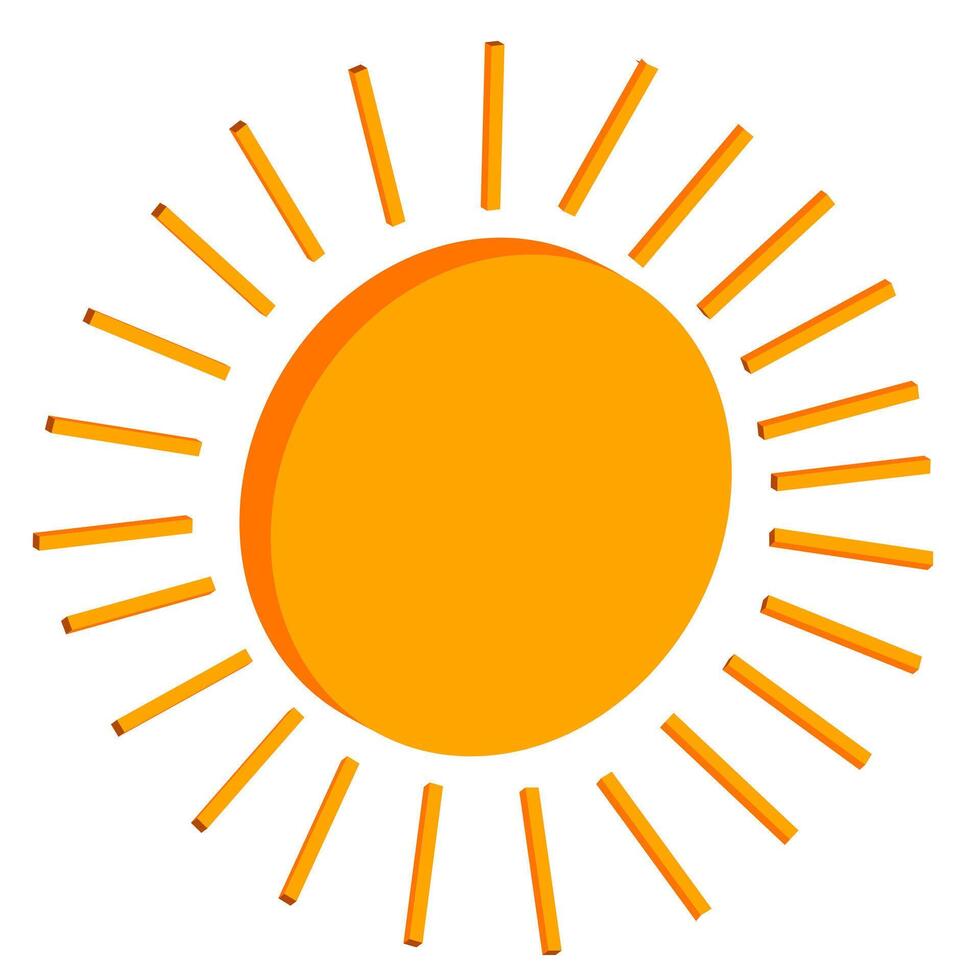 isometric icon bright sun vector