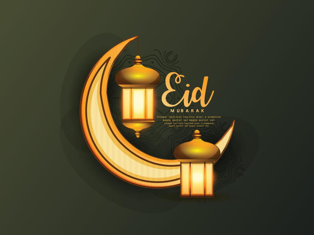 Eid Mubarak Design Background. Vector Illustration for greeting card, poster and banner.