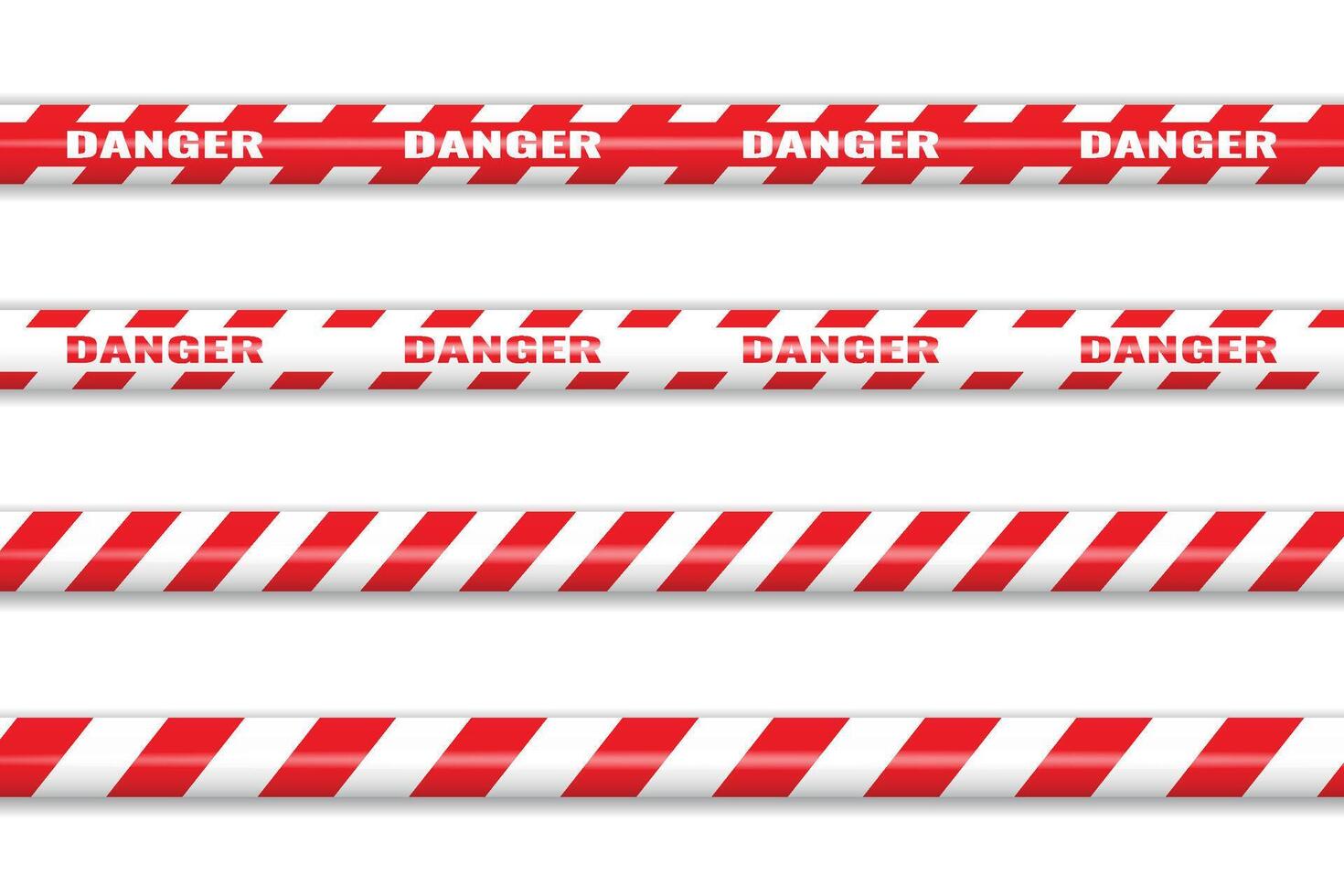 Caution tape set of Barrier red tape ribbons vector