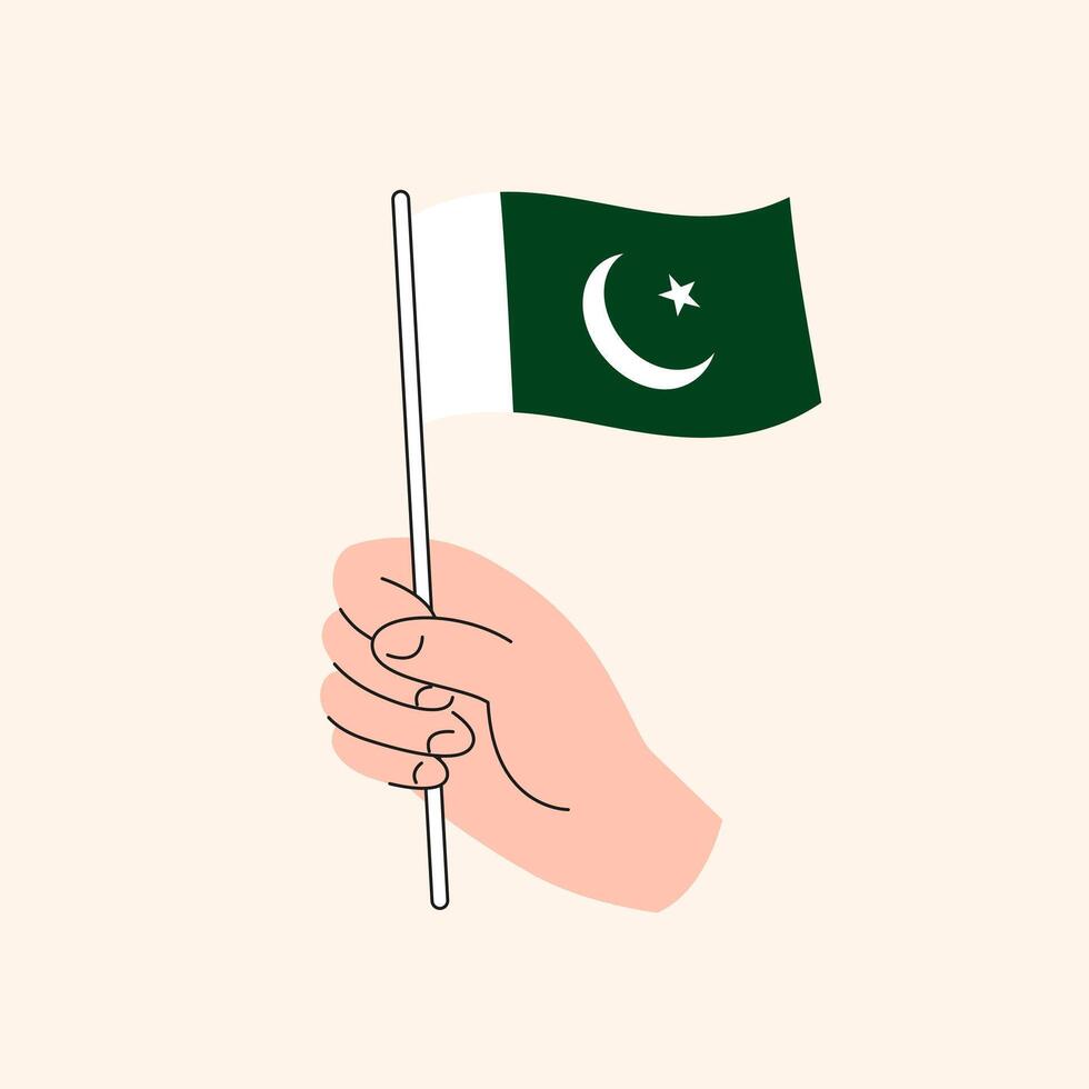 bandera de Pakistán, sur Asia, concepto ilustración. plano diseño aislado vector. vector