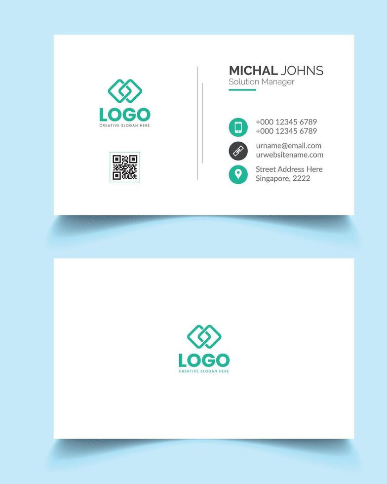 Clean and modern business card template vector