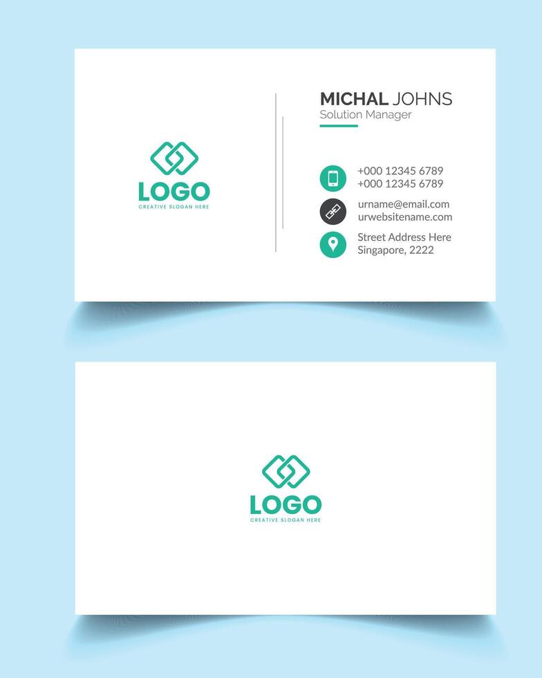 Clean and modern business card template vector