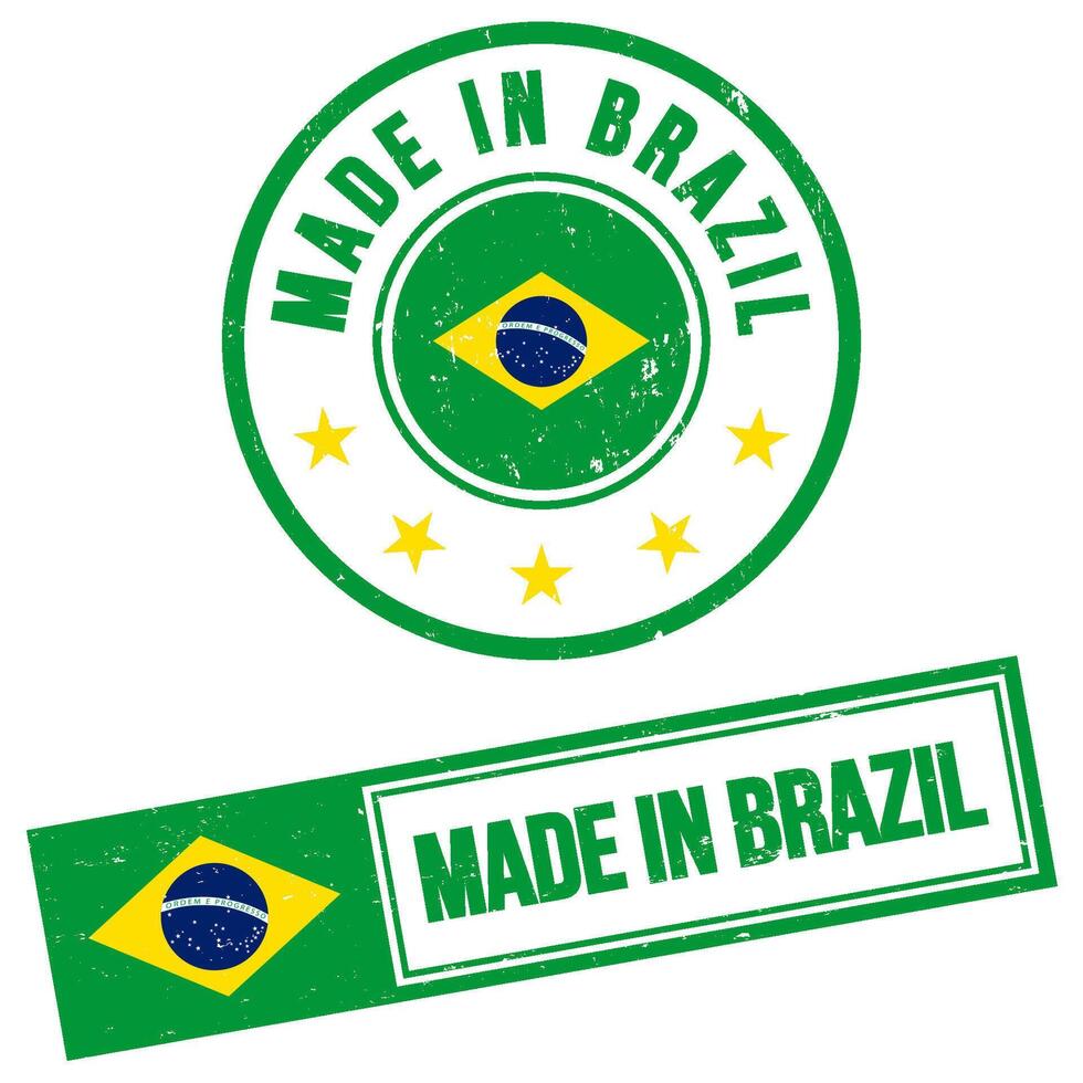 Made in Brazil Rubber Stamp Sign Grunge Style vector