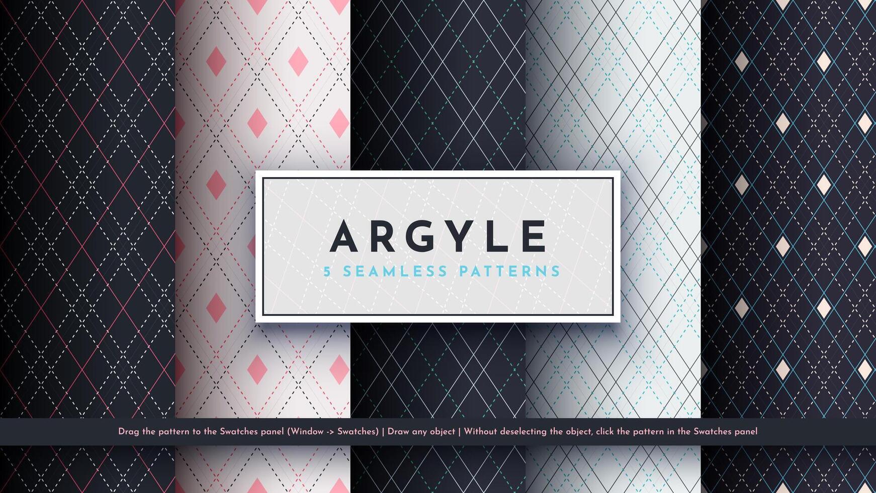 Set 5 Seamless Argyle Patterns vector