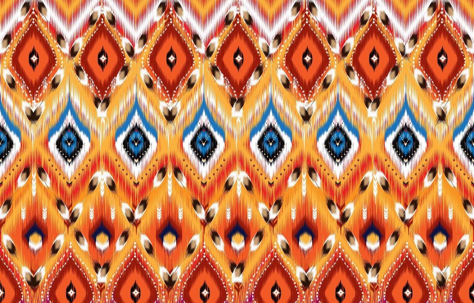 Ikat geometric folklore ornament with diamonds. Tribal ethnic  vector texture. Seamless striped pattern in Aztec style. Folk embroidery.  Indian, Scandinavian, Gypsy, Mexican, African rug.