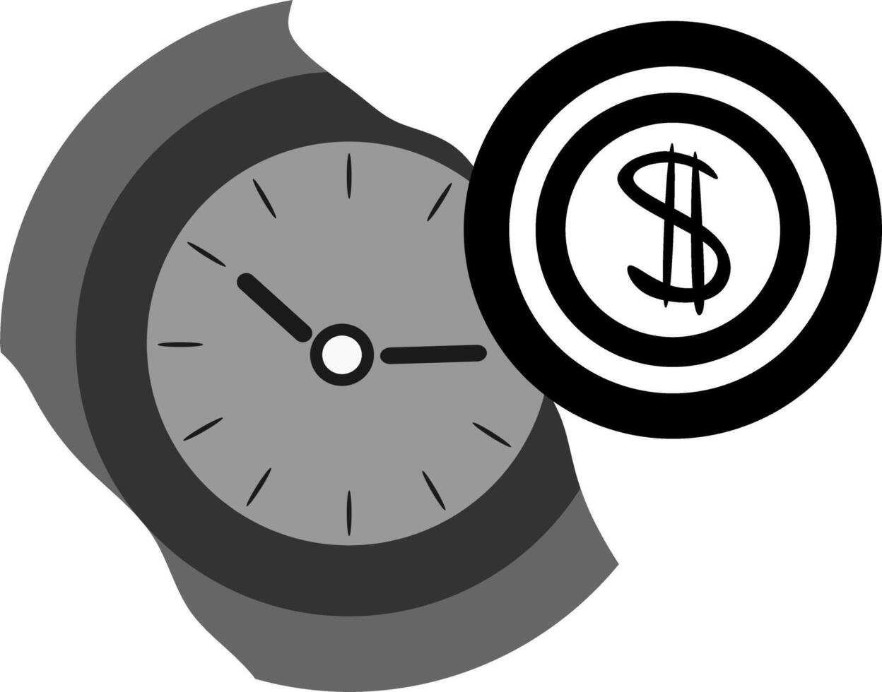 an abstract icon of wasting time vector