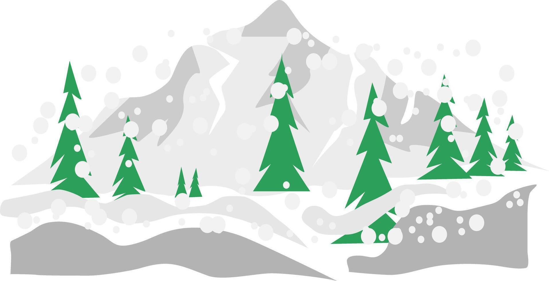 paisaje ver de un nevando rocoso montaña vector