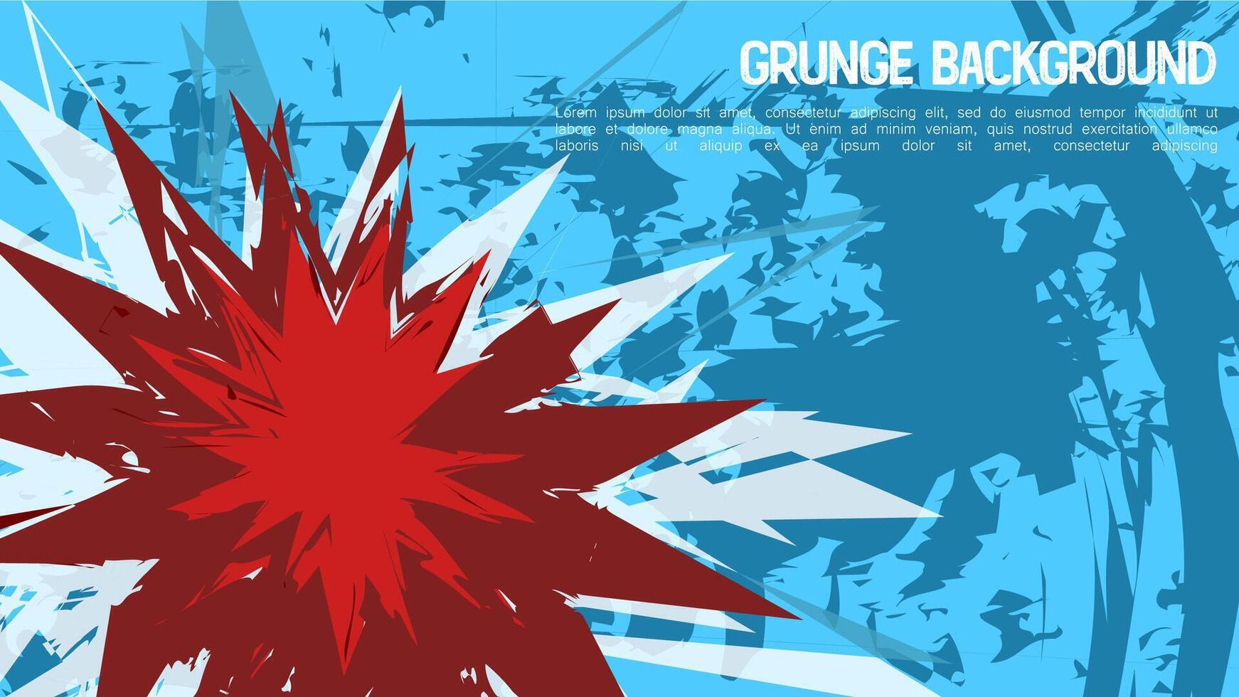 Grunge abstract background blue with red color design. template banner promotion media. vector illustration.