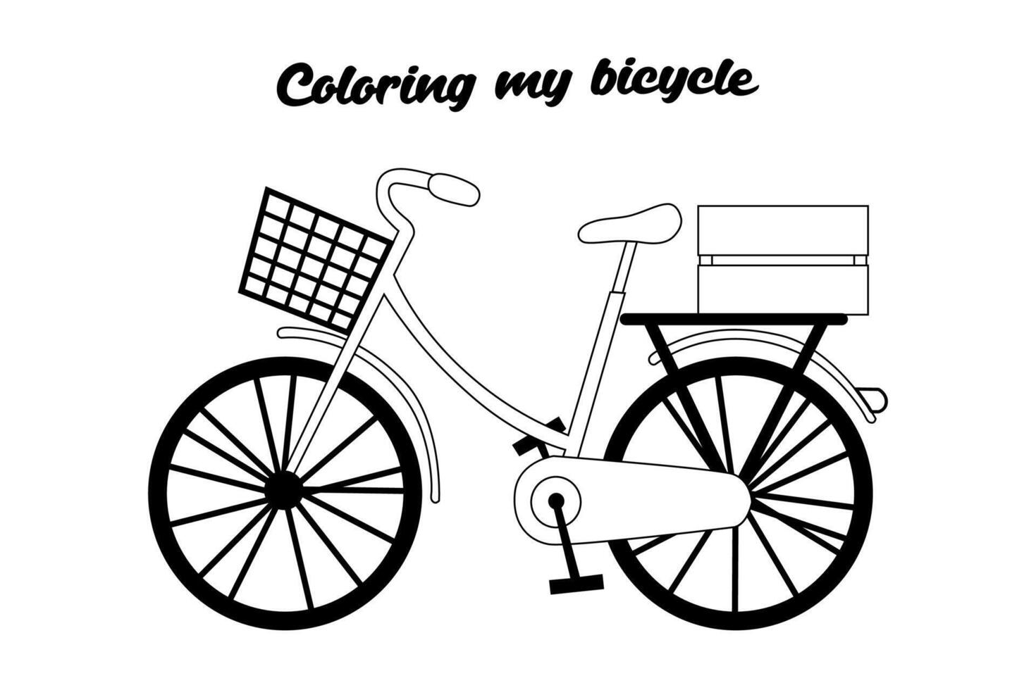 ilustración vector gráfico de dama bicicleta Perfecto para collaring página