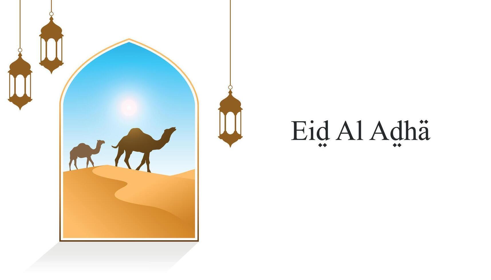 illustration vector graphic of eid al adha perfect for background design