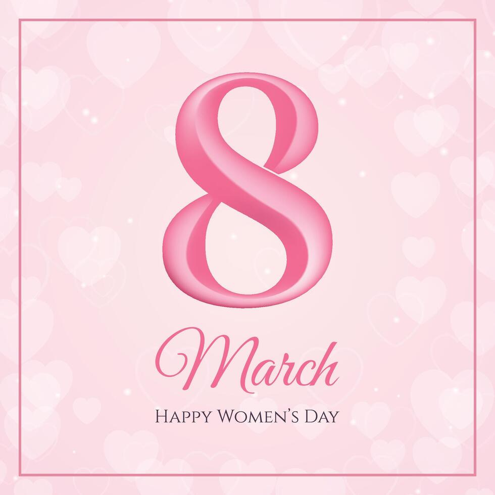 Happy Woman's Day - 8 March. Poster, flyer, greeting card, header for website. Vector Illustration