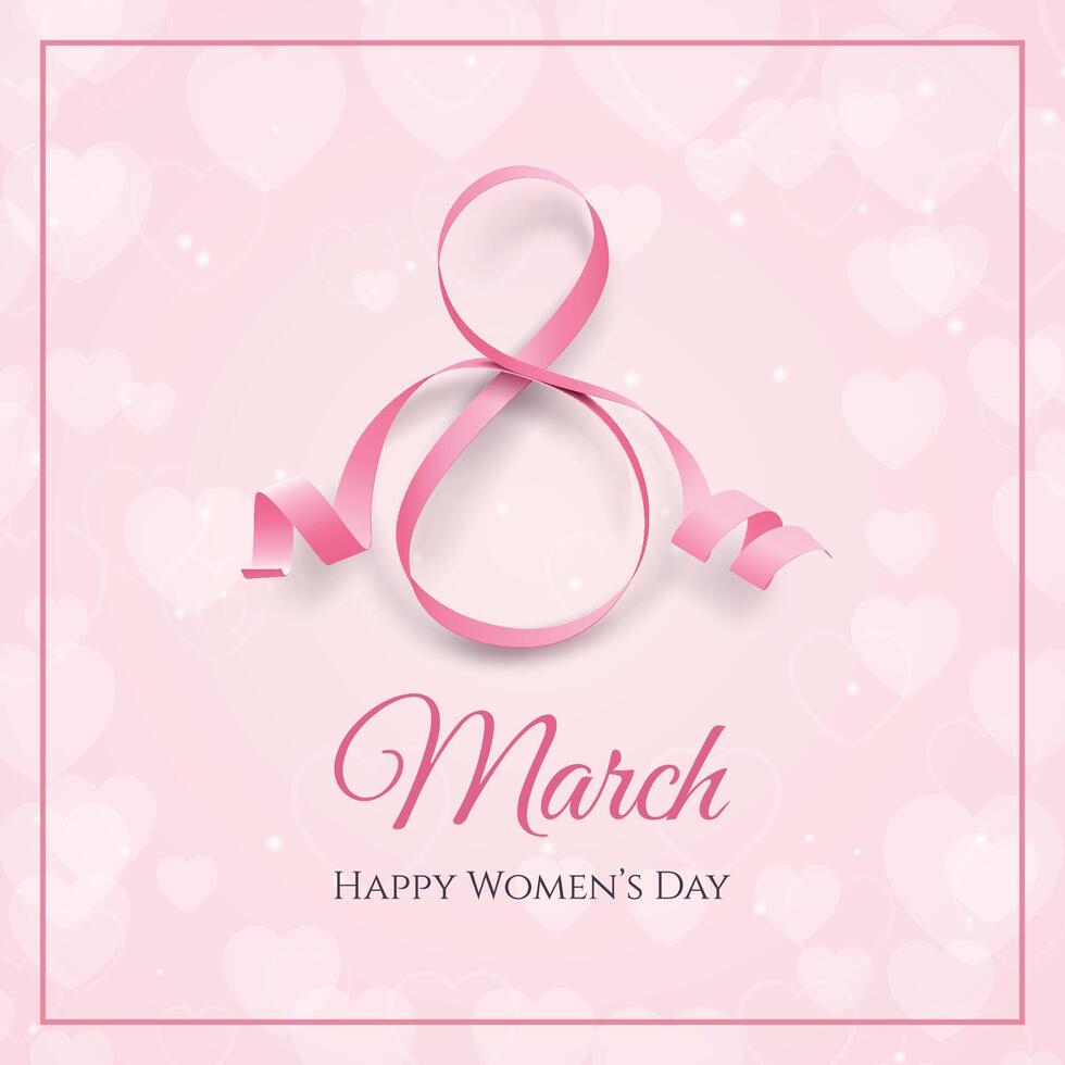 Happy Woman's Day - 8 March. Poster, flyer, greeting card, header for website. Vector Illustration