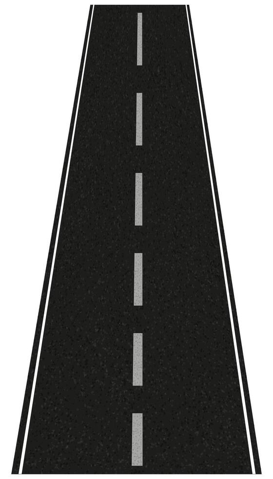 Asphalt Road Lane, Vertical Empty Black Cement Road highway with dotted line top view background,Isolated Roadway on white background,Vector illustration traffic route, direction and navigation vector