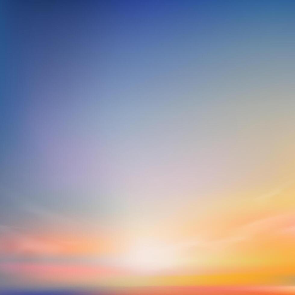 Sunset Sky in Summer Evening for Background,Beautiful Nature Landscape Spring Sunrise in Morning with Blue,Orange,Yellow,Pink,Vector Holiday Banner Horizon Sunlight,Clouds by sea beach vector