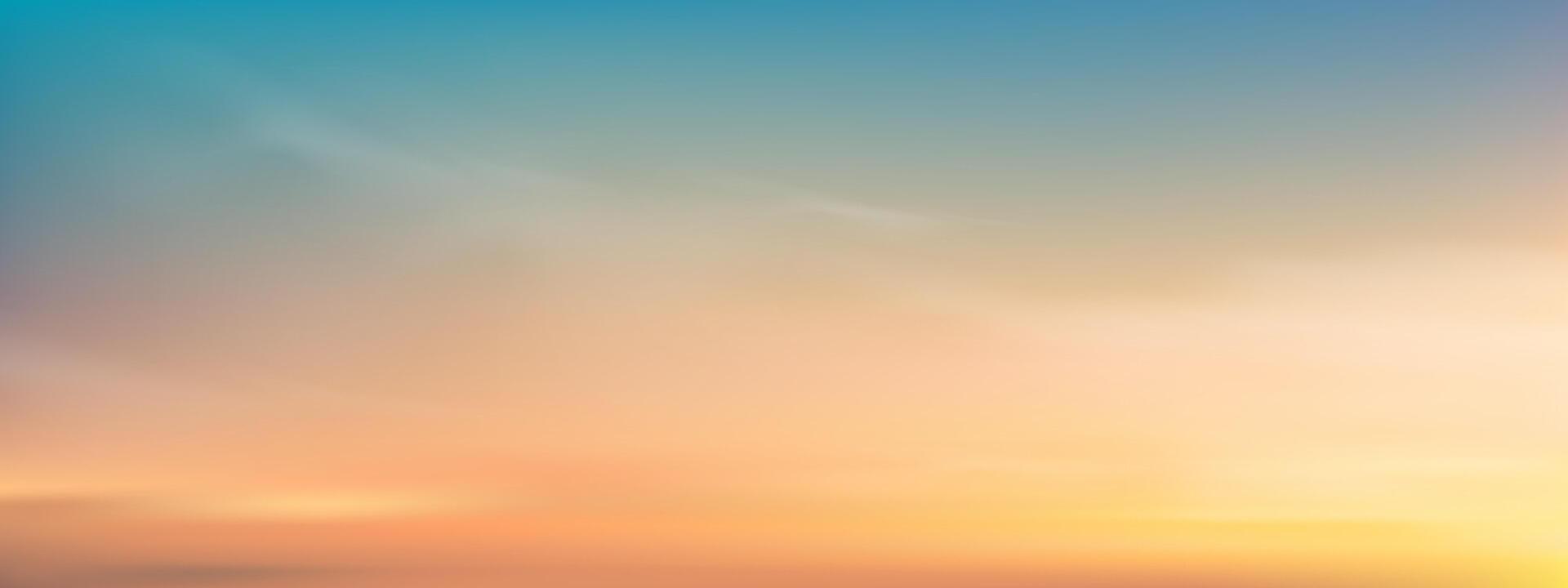 cielo azul con nube fondo, vector horizonte playa puesta de sol con amarillo, rosa, naranja pastel en primavera,panorama hermosa naturaleza Mañana amanecer cielo en verano,bandera paisaje antecedentes