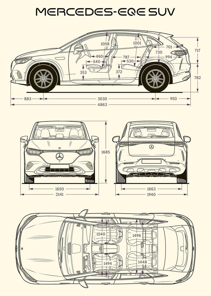 mercedes-benz eqe suv coche Plano vector