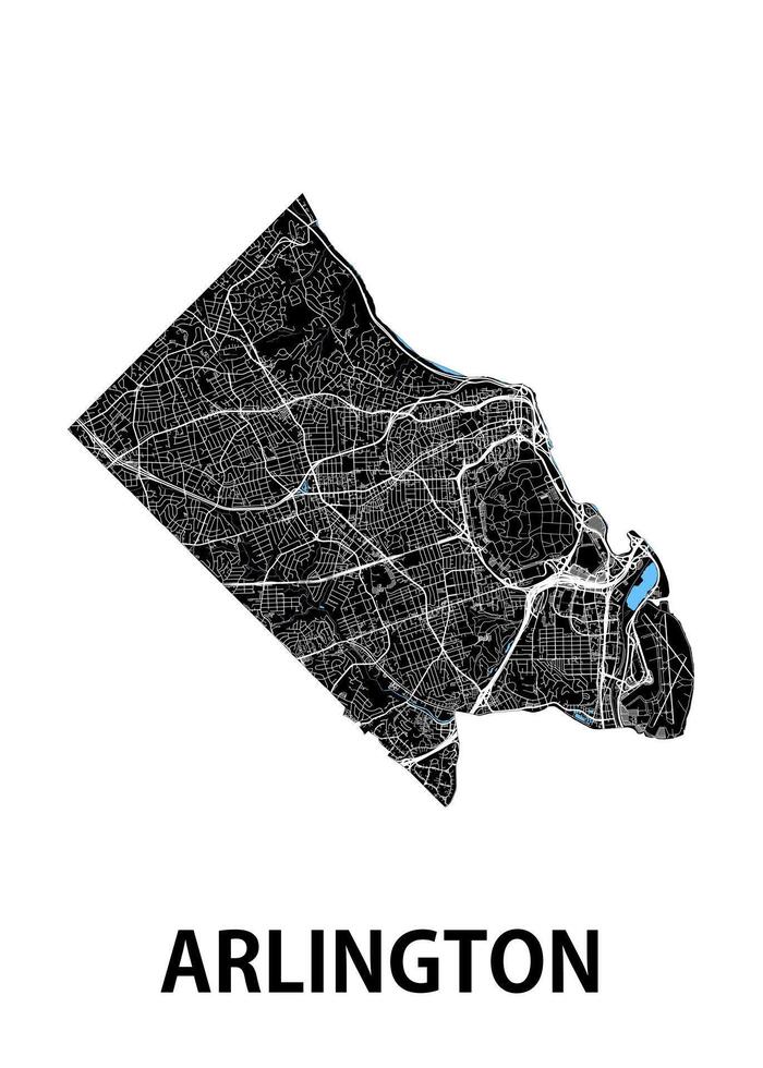 mapa de arlington, Virginia, Estados Unidos vector