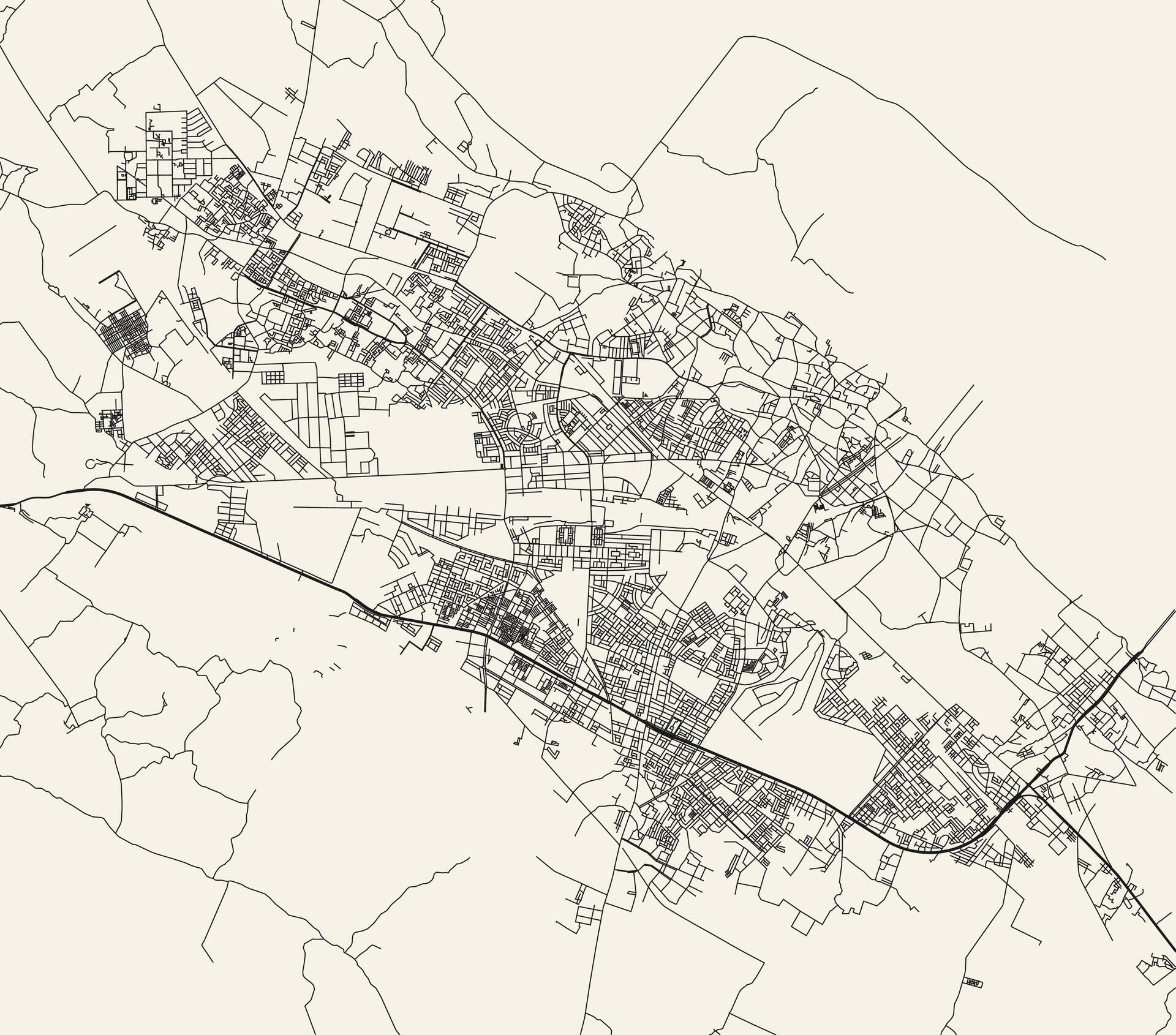 City road map of Kanpur, Uttar Pradesh, India 40165526 Vector Art at