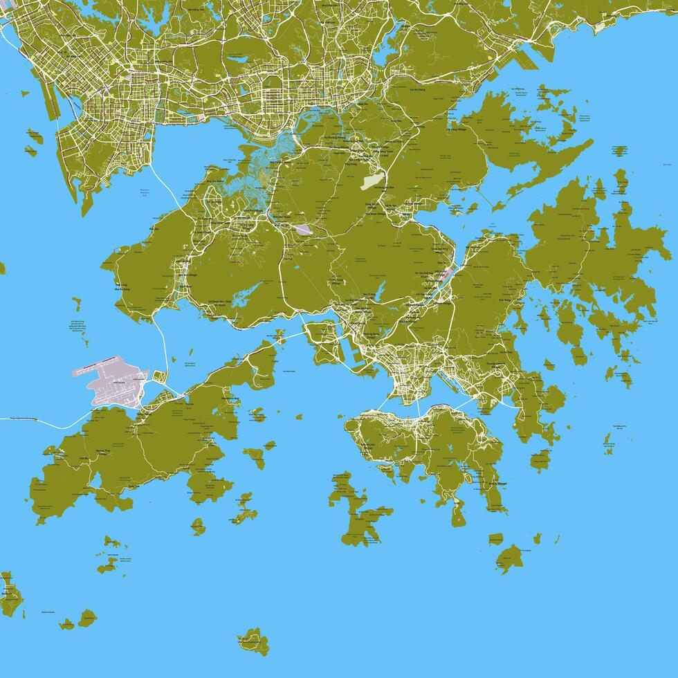 Map of Hong Kong, China vector