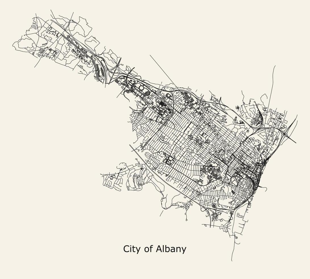 City road map of Albany New York USA vector