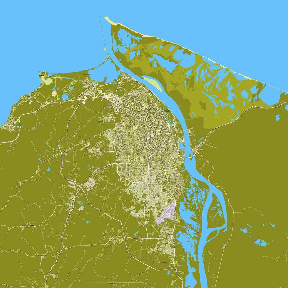 Map of Barranquilla, Atlantico, Colombia vector