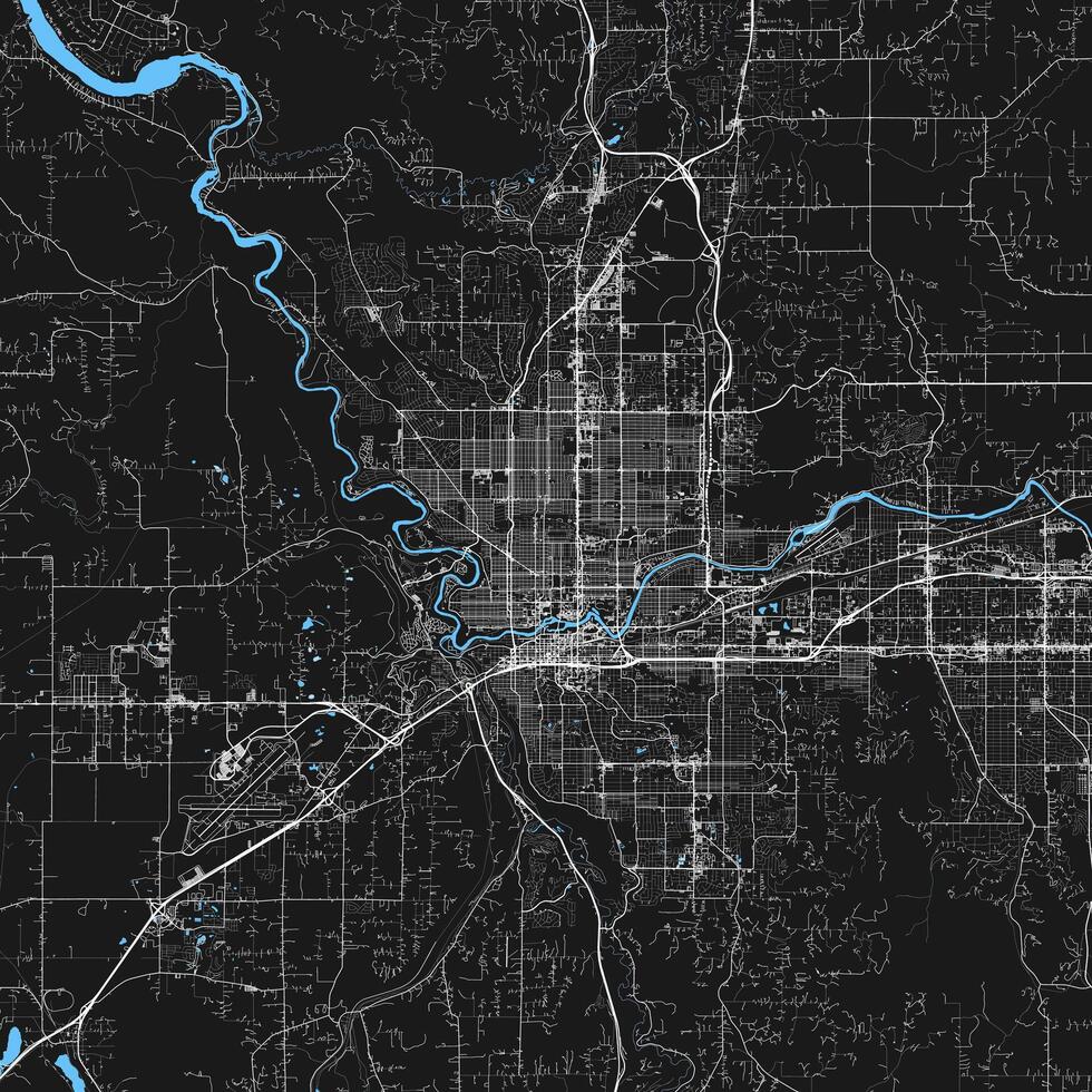 City map of Spokane, Washington, USA vector
