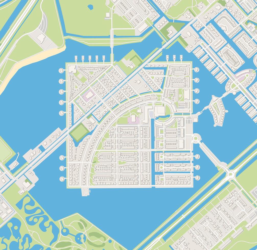 heerhugowaard, Países Bajos mapa Arte póster vector