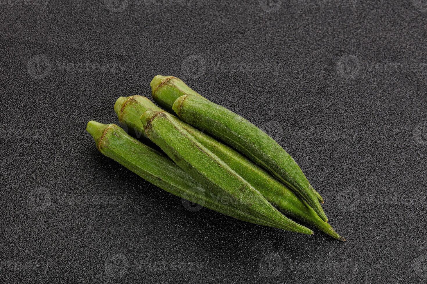 Natural organic raw green okra photo