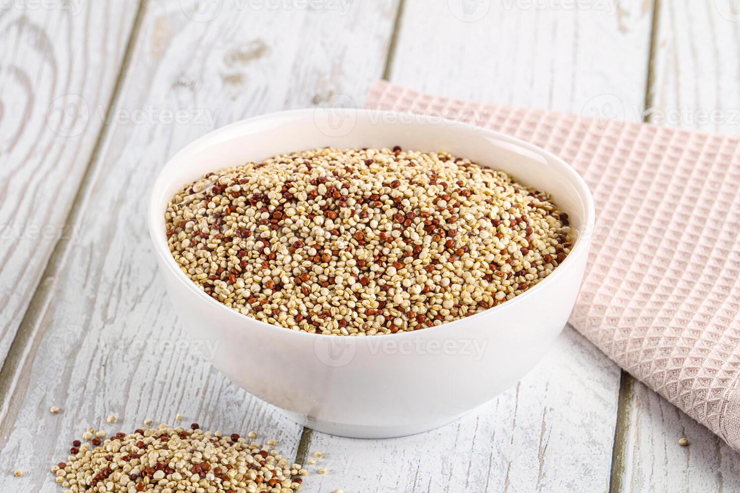 Raw dry quinoa cereal grain photo