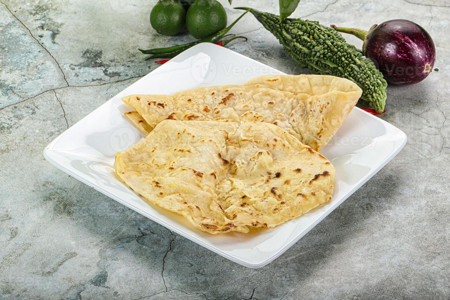 Indian tandori bread - naan with cheese photo