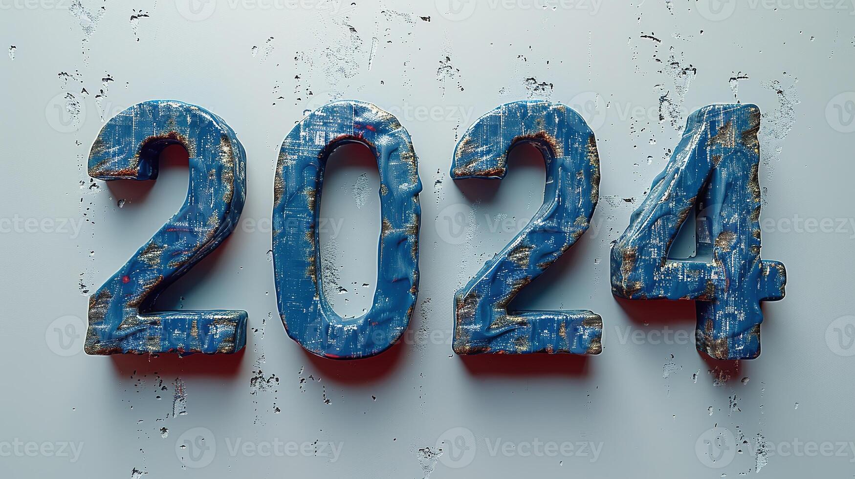AI generated 2024 Number. New Year, Celebrate, Banner, Text, Decoration, Coming, Success, Target, Goal photo