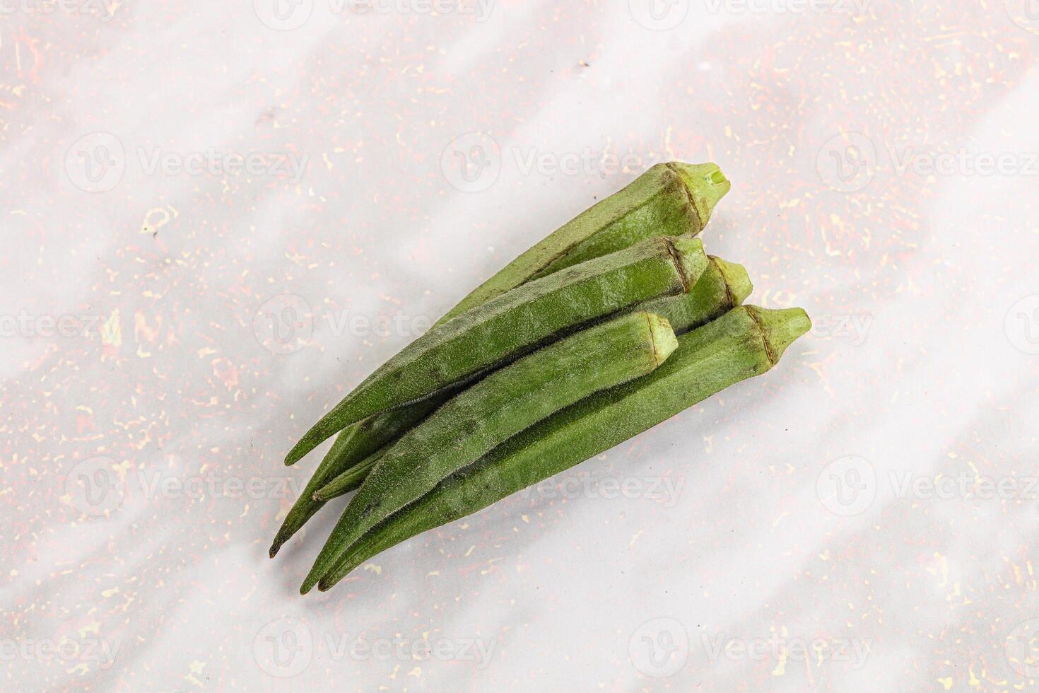 Natural organic raw green okra photo