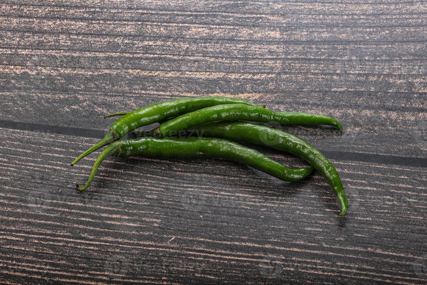 Hot and spicy green chili pepper photo