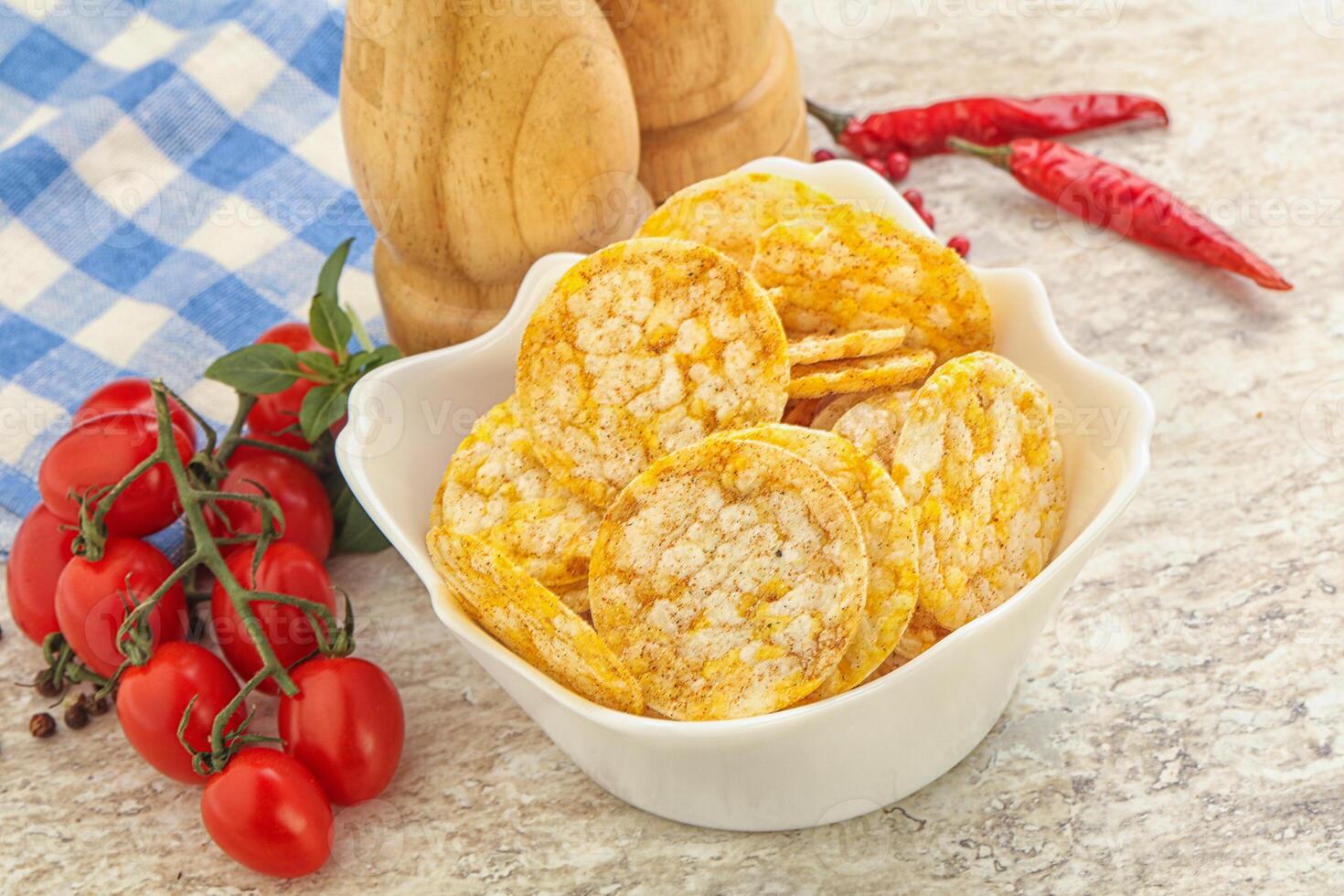 Natural organic grain rice chips photo