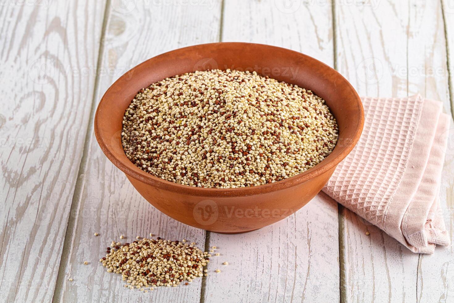 Raw dry quinoa cereal grain photo