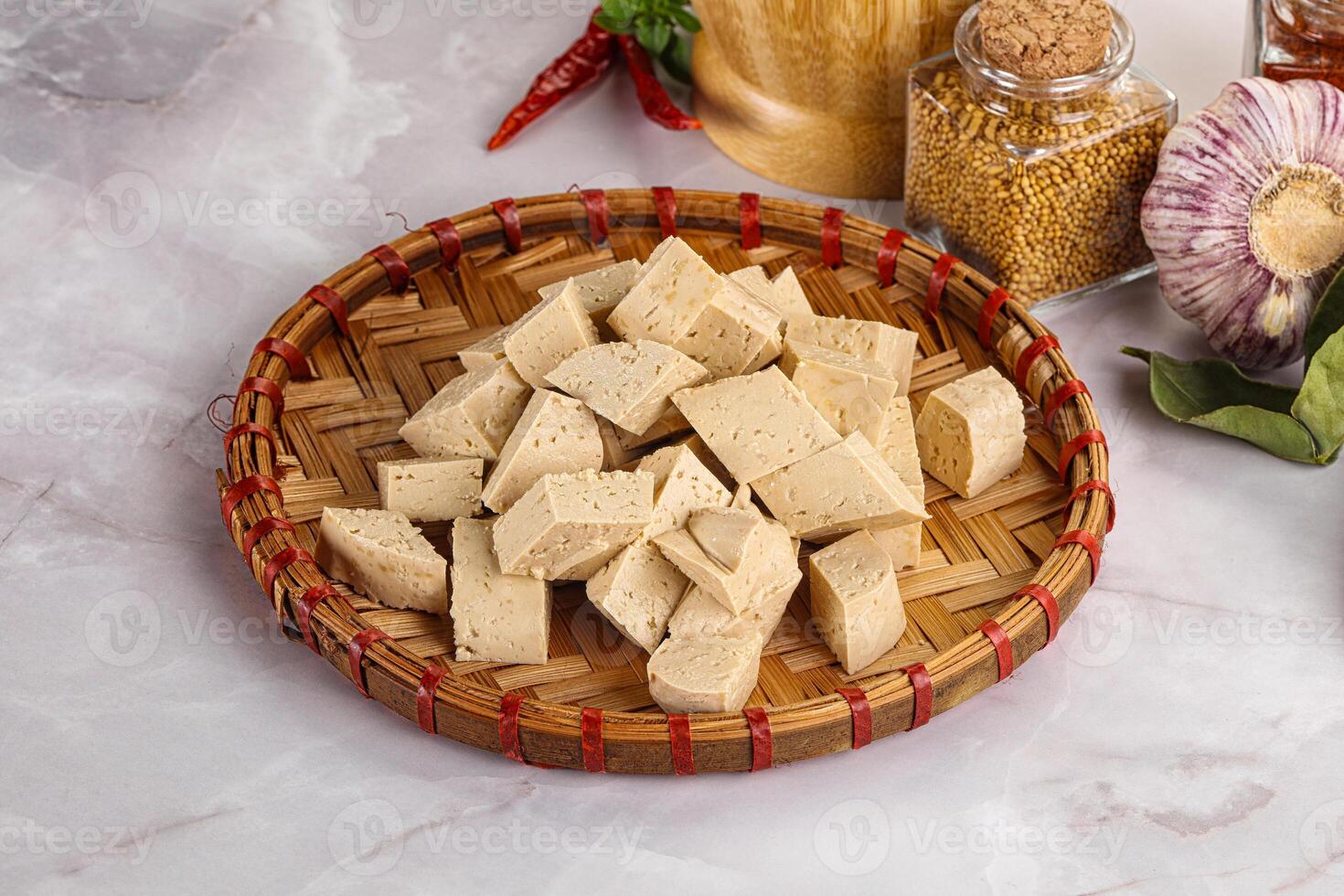 Vegan cuisine - organic tofu cheese photo