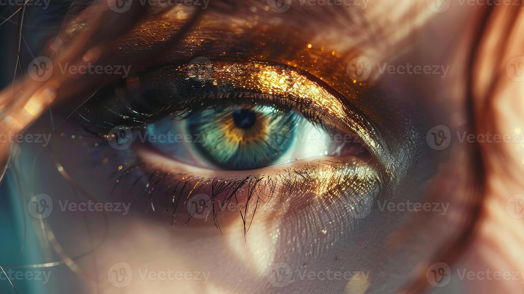 AI generated Woman Eye Detail. Macro, Detailed, Close Up, Beauty, Human, Iris, Person, Sight, Eyesight, Looking, Female, Closeup, Eyeball photo