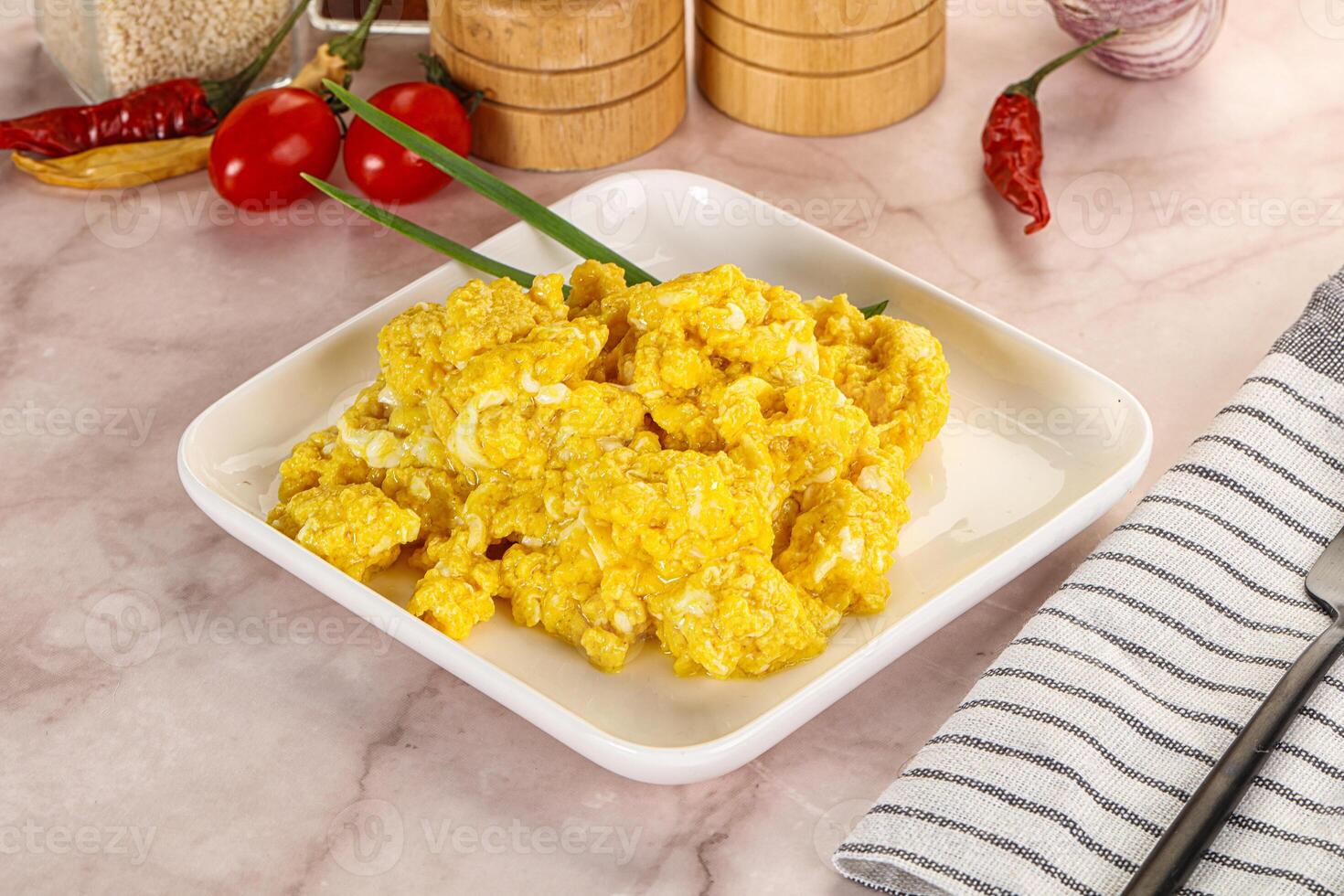 Scrambled egg in the bowl photo