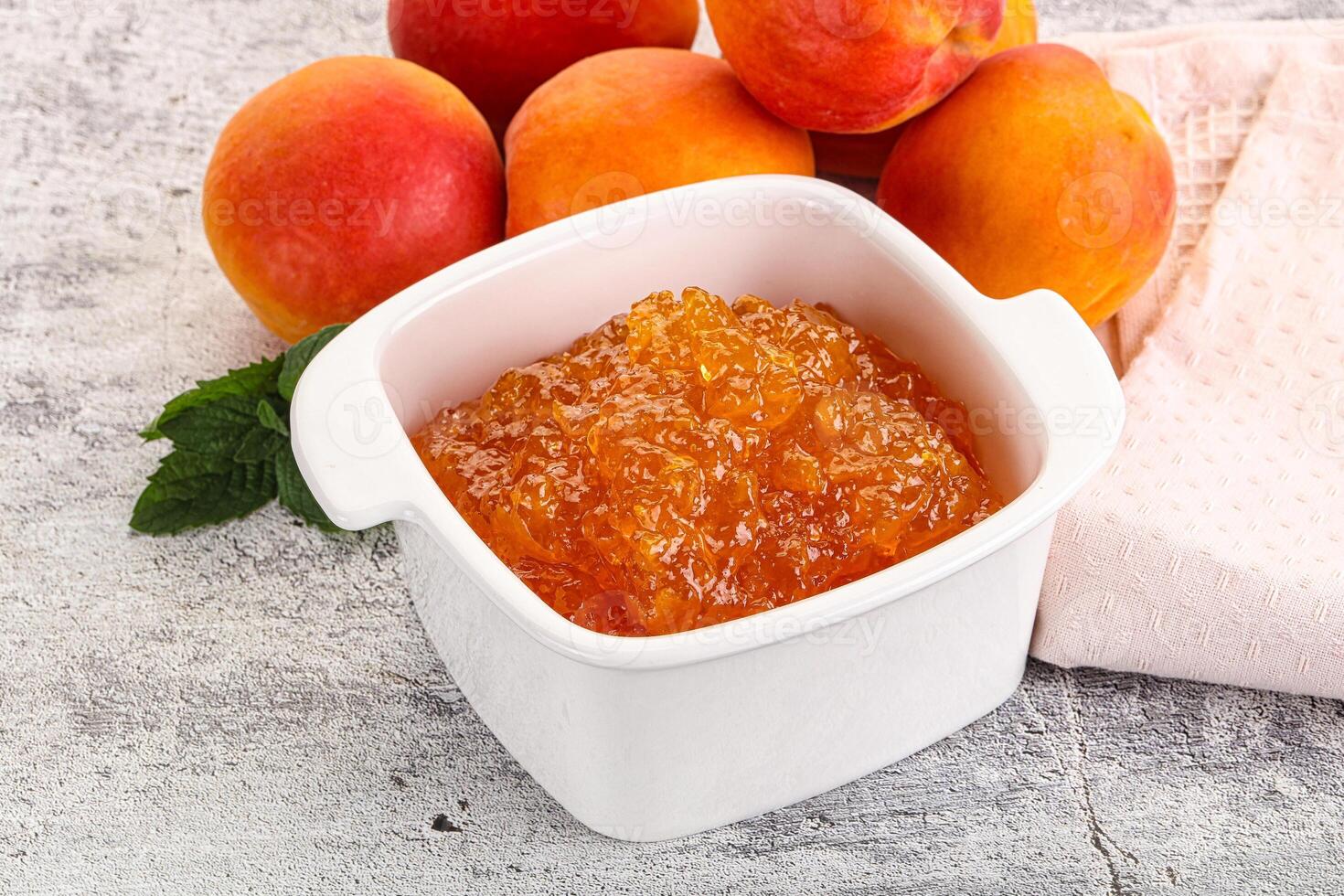 Sweet apricot jam homemade dessert photo